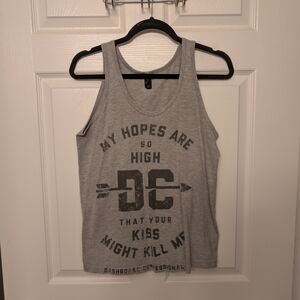 Dashboard Confessional Gray Lyric Graphic Tank Top